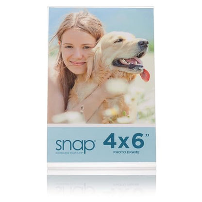 Set of 12 Snap - 4"x6" Clear Acrylic Self Standing Photo Frames - Perfect for Showcasing Memories in Style - Versatile and Durable Design for Home or Office Décor - Rectangular TableTop - Single Picture Frame