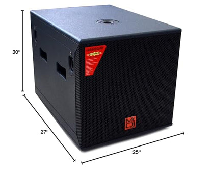 Mr. Dj PRO5000AMP 15" 5000W Professional Series Active/Pre Amplified Subwoofer