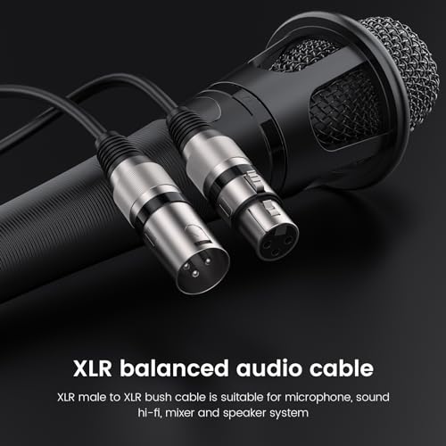 MOSWAG Microphone Cable XLR Male to XLR Female 10FT/3M, Instrument Cable, Noise Cancelling Mic Speaker Cable, for Audio Sound Consoles,Speaker, Power Amplifier - size: 10FT/3M