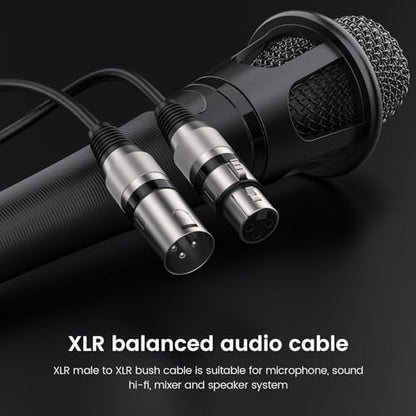 MOSWAG Microphone Cable XLR Male to XLR Female 10FT/3M, Instrument Cable, Noise Cancelling Mic Speaker Cable, for Audio Sound Consoles,Speaker, Power Amplifier - size: 10FT/3M