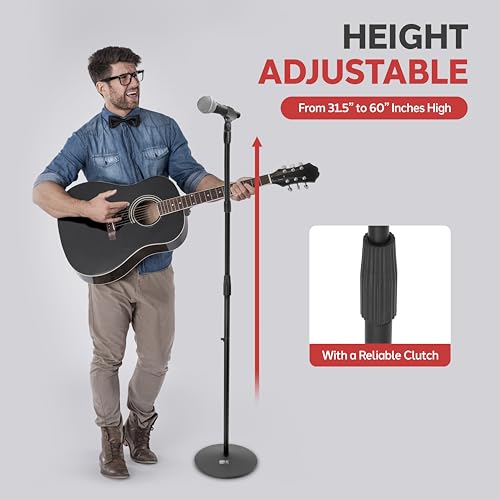Pyle Universal Microphone Stand - M-6 Mic Holder USA Standard Adapter and Height Adjustable from 31.5” to 60” Inch High w/ Pivotable Gooseneck Mount - Heavy Duty Clutch Tension Knob PMKS32 - style: Adjustable Gooseneck Stand