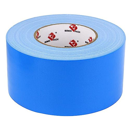 BOMEI PACK 3 Inch Blue Duct Tape Waterproof,9 Mil Thick Heavy Duty Duct Tape Blue,3 Inch x 60 Yards,No Residue,Strong,Flexible and All Weather,Professional for Indoor & Outdoor Use - color: blue