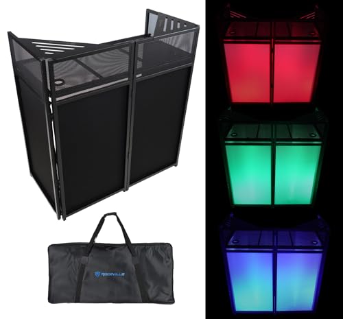Rockville RPG122K Dual 12" Bluetooth PA System with ROCKBOOTH DJ Façade | 1000W Peak/250W RMS, USB/SD, 2 Speaker Stands, Wired Microphone, Table, Scrims, Bag, For Backyard Party Movie Night, 2-Items
