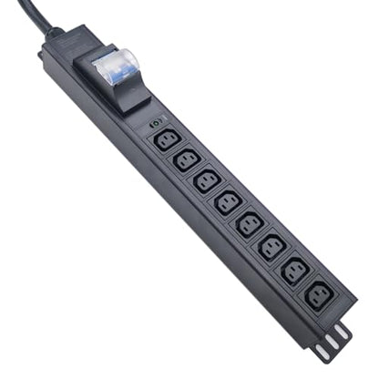 8way C13 C19 30A 120V-240V Metered PDU Current Volts Digital Meter SPD L6-30P amp PDU (OIT-8C13-L6-30P-LED-30A) - color: 8 C13 Breaker Protected