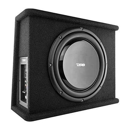 DS18 SB12A 12 Inches Shallow Subwoofer Enclosure with Built in Amplifier – Car Audio All in One Amplifier and Subwoofer Bass Package 700 Watts Power – Great Stealth Car Subwoofer in Box with Amp - style: 12-Inch