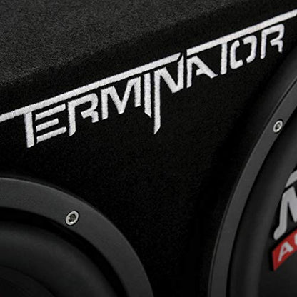 MTX TNP212DV 12-Inch 2000-Watt Dual Loaded Vented Subwoofer Enclosure with Amplifier, Black | Amplified Car Audio Bass Box for Vehicle Stereo & Sound Systems, Black - style: Dual 12" Vented Subwoofer Enclosure + Amplifier Subwoofer