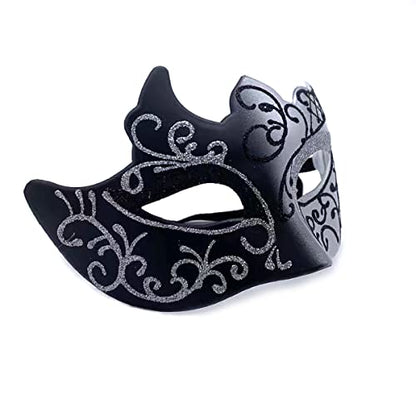 Masquerade Mask for Men Women Couple, Venetian Carnival Mask for Mardi Gras, Halloween, Party Prom Ball Costume - color: Silver