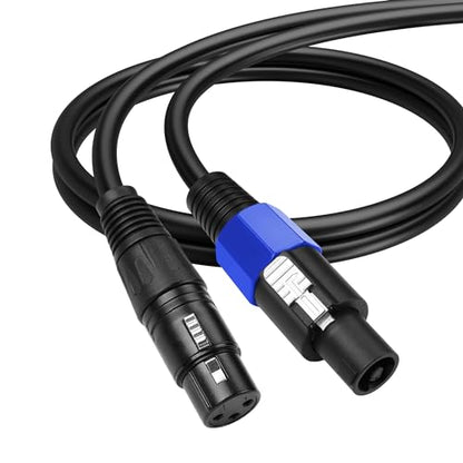SinLoon Speakon to XLR 3Pin Cable 22AWG Male to Female Audio Extension Cable with Twist Lock for Amplifier Pro DJ PA Stage(0.5M/1.6FT Speakon Male) - style: 0.5M/1.6FT Speakon Male