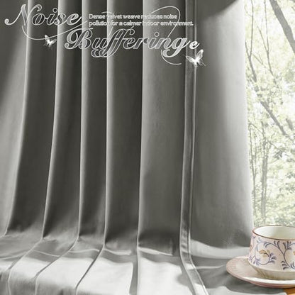 Manyshofu Dark Grey Velvet Curtains, 2 Panels Blackout 52x84 | Luxurious Velvet Feel, Thermal Insulated Noise Reducing, Dual Back Tab And Rod Pocket Hanging, Machine Wash Fade-Resistant - color: Grey, size: 52"W x 84"L (Pack of 2)