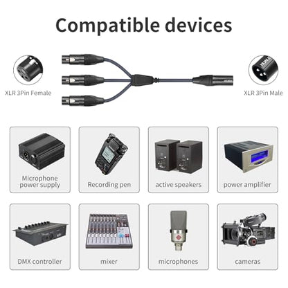 5FT 3Pin XLR 1 Male to 3 Female Y Splitter Cable,3 Way XLR Splitter Balance 1 Male to 3 Female Audio Cable for Mixer, Microphone,3 Microphones are Connected to one Input - size: 5Feet, style: XLR 1 M To 3 F