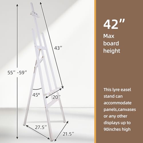 Adjustable Wooden Easel Stand for Painting&Display, White | Folding Art Easel for Display, Drawing, Wedding Sign and Poster, Suitable for Kids and Adults, Holds Up to 42" - style: White -1 Pack