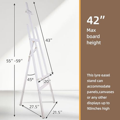 Adjustable Wooden Easel Stand for Painting&Display, White | Folding Art Easel for Display, Drawing, Wedding Sign and Poster, Suitable for Kids and Adults, Holds Up to 42" - style: White -1 Pack
