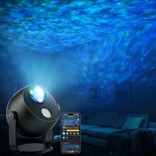 Govee Star Light Projector with Ocean Wave Ripple Effects | Works with Matter and Alexa, 40+ Scene Modes, 18 White Noise Options, LED Night Light Projector for Bedroom, Without Plug - style: Ocean Wave