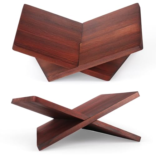 15° Angle Book Display Stand for Textbooks, Sheet Music & Tablets - color: Red-wood