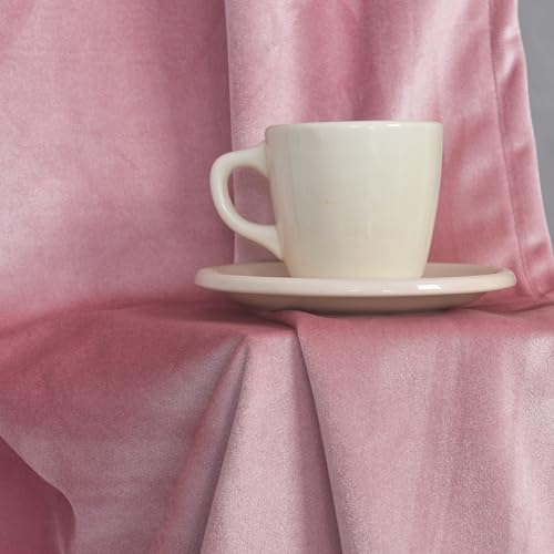 Roslynwood Velvet Blush Pink Curtain 84 inches Long - Curtains Thermal Insulated Rod Pocket Window Luxury Panels Drapes for Bedroom/Living Room,W52 X L84 Inch, 2 Panels - color: Blush, size: 52"W x 84"L (Pack of 2)