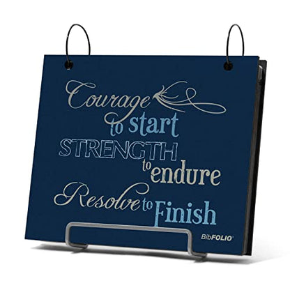 Gone For a Run BibFOLIO Race Bib Album - Courage To Start - 9.5x8 | Wood Cover, Twist Cable Rings, Race Bib Holder, Holds Up to 100 Bibs, Includes 12 Vinyl Sleeves, Marathon Runner Gift - color: Courage to Start