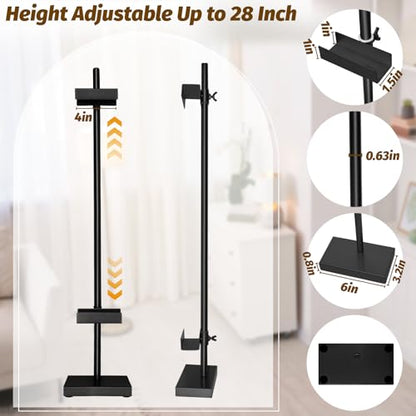 1 Pack Adjustable Tabletop Easel Stand for Picture Frames, Metal Picture Stands for Display, Picture Frame Stand for Art Photo Signs, Table Picture Frame Holder Stand（29.5 Inch Black） - color: Black
