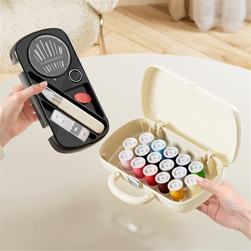 WANSHUNLMI 150 Pcs Creamy White Sewing Project Kit, Travel Family Sewing Supplies Repair Kit Portable Small Traveler Sewing Kit Sewing Thread Accessories DIY Sewing Supplies Organizer (White) - color: White