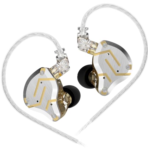 KZ ZS10 Pro IEM Headphone,KZ in Ear Monitor Earbuds, Stereo Sound Earbuds - color: Gold, size: No Microphone