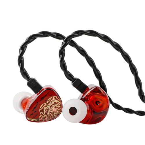 Linsoul TANGZU x HBB XuanNv 2 Dynamic Driver in Ear Monitor HiFi Wired IEM | Gaming Earbuds with 3D Printed Resin Shell, Detachable 2Pin Single Crystal OFC Cable for Musician Audiophile