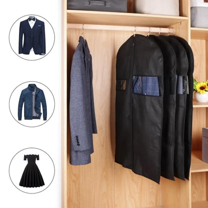 KEEGH 40 inch Suit Cover Bags for Men, Black Garment Bags (Set of 20) - size: 40"-20pcs