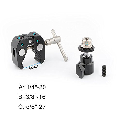 CAMVATE Crab Clamp Articulated 1/4 Mini Ball Head for Microphones - 1465 (Pack of 4) - size: Mini (Pack of 4)