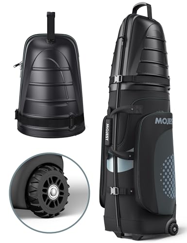 Golf Travel Bags for Airlines with Wheels, Hard Case Top and 1680D Heavy Duty Oxford Protect Golf Clubs, Lightweight and Easy to Maneuver - color: Black & Gray