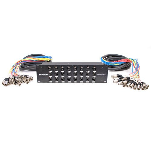 Seismic Audio - SARMSS-24x1515 - 24 Channel XLR TRS Combo Splitter Snake Cable - two 15' XLR trunks Rack Mount - size: 15 Foot x 15 Foot - 24 Channel