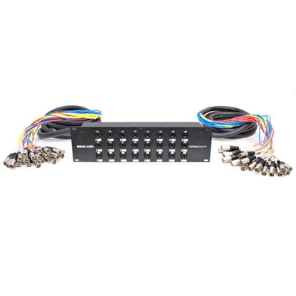 Seismic Audio - SARMSS-24x1515 - 24 Channel XLR TRS Combo Splitter Snake Cable - two 15' XLR trunks Rack Mount - size: 15 Foot x 15 Foot - 24 Channel
