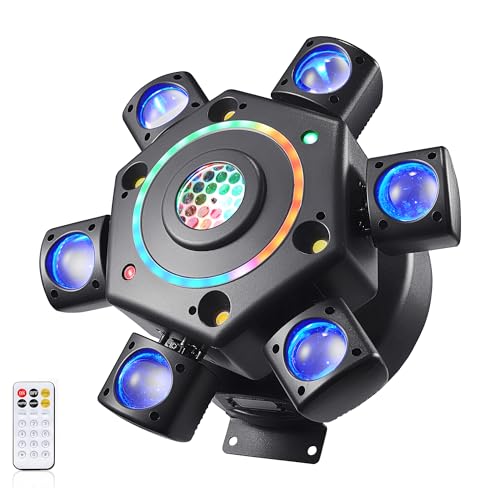 Moving Head Dj Lights for Parties, Disco Stage Lights 7-in-1 LED RGBW 6 Arms with Mixed Lighting Effects,DJ Stage Lighting for Party Disco Club Wedding Bar | 7-in-1 LED RGBW Stage Lights with Mixed Lighting Effects,Disco Lighting for Club Wedding Bar, Wor