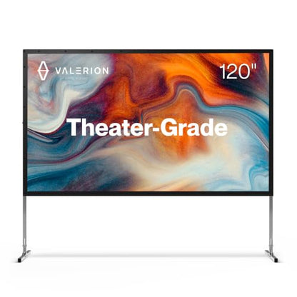 AWOL Valerion 120" Outdoor Projector Screen with Stand – 3-Min Setup, Wheeled Carry Bag, 4K/8K UHD Support, Freestanding, Portable Alloy Frame, 16:9 HD, Lightweight for Camping, Backyard, Home Theater - size: 120 inches