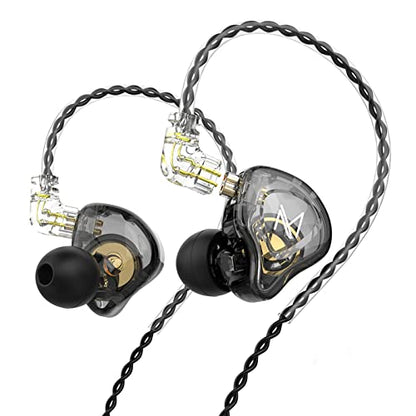 TRN MT1 in-Ear Earphone Headphones, HiFi in-Ear Earphone Earbud with New 10mm Composite Magnetic Dynamic Driver Monitor Earbuds with Detachable C Pin 0.75MM Cable(no mic,Black) - color: Black, style: 3.5 No Mic