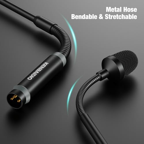 Gooseneck Microphone 23 Inch DJ Mic Professional Dynamic Bob Barker Microphone for Audio Mixer,Dedicated Disc,Shouting,KTV Bar,Podium,Conference,Metal Supports 360°Rotation,Bending,3-pin XLR - size: 23 Inch