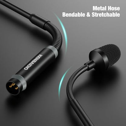 Gooseneck Microphone 23 Inch DJ Mic Professional Dynamic Bob Barker Microphone for Audio Mixer,Dedicated Disc,Shouting,KTV Bar,Podium,Conference,Metal Supports 360°Rotation,Bending,3-pin XLR - size: 23 Inch