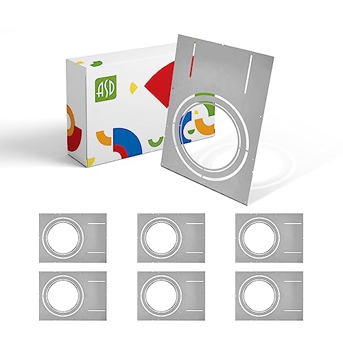 ASD 6 Pack New Construction Mounting Plate, 8/10/12" Wafer Light Bracket - color: Asymmetric 8-10-12", size: 6 Pack