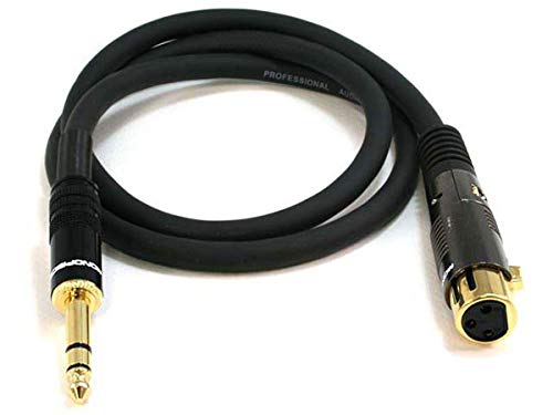 Monoprice 104771 15-Feet Premier Series XLR Female to 1/4-Inch TRS Male 16AWG Cable gold - size: 15 Feet
