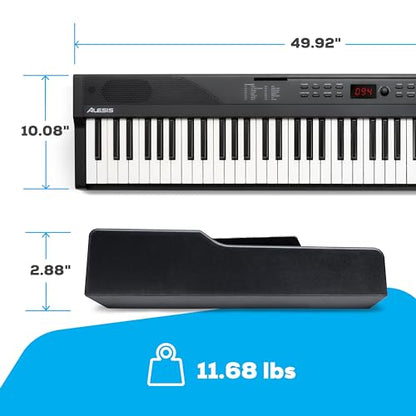 Alesis Recital Play 88-Key Piano Keyboard Bundle | Portable, 480 Voices, Split/Layer Modes, Includes Lessons, Stand, Sustain Pedal, Headphones, Carry Bag, for Beginners - size: 88 keys + accessories, style: Recital Play w/ Accessories