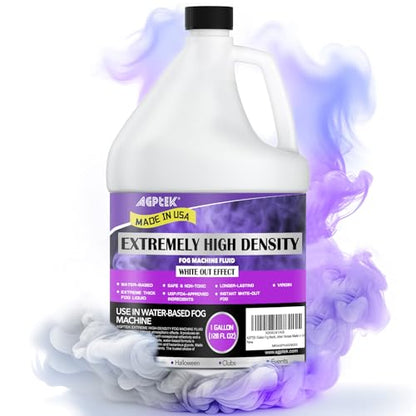 AGPTEK 1Gal Fog Machine Liquid, Extreme High Density Fog Juice, Water-Based | Fits 400-1500W Foggers, High Output, Long-Lasting Fog Liquid,Thick Atmosphere, Halloween, Indoor and Outdoor, Made in USA - color: 1Gallon-Extreme High Density
