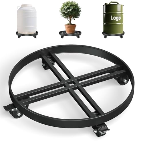 Heavy Duty 55 Gallon Drum Dolly - 2000LB Capacity Stainless Steel Barrel Cart w/4 Swivel Casters | Industrial Warehouse Drum Mover | Non-Tip Design & Steel Frame - size: 55 Gallon Drum Dolly