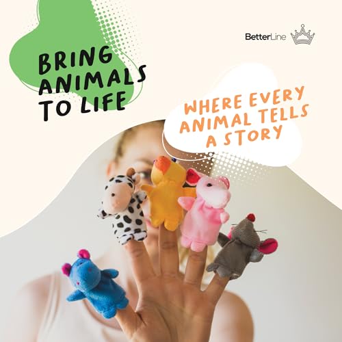 BETTERLINE 20 Piece Story Time Finger Puppets Set Cloth Velvet Puppets Pack | 20 Pack 14 Animals 6 People Family Members Interactive Storytelling Play Imaginative Role Play Toy Interactive - color: 20 Pieces Animals & Family Members
