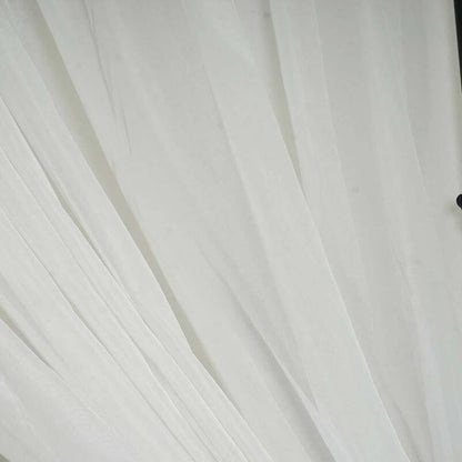 TABLECLOTHSFACTORY 10FT Fire Retardant White Sheer Voil Curtain Panel Backdrop - Premium Collection - color: White, size: 120"W x 120"L (Pack of 1)