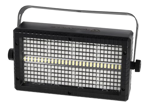 Rockville STAGE PANEL 336 Visual Effect Light, Wash + Matrix Combo, 50 Watts, Strobe Effects, 30 Channel DMX Control, 10 Auto and Sound Programs Ideal for DJ Booths, Clubs, Parties, and Stage Lighting | 280 RGB LEDs, 56 White Strobe LEDs, 30 DMX Channels,