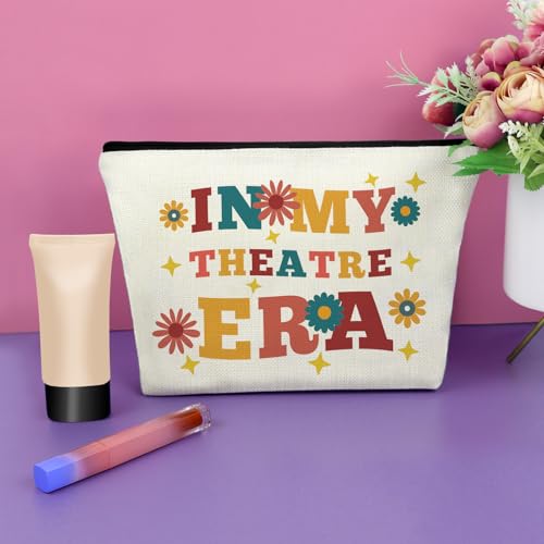 Sazuwu Theater makeup bag Theatre Drama Gift for Women Theaters Lovers Gift for daughter sister bestie cosmetic bag Appreciation Gifts for Dramatist Christmas Birthday Gifts toiletry pouch - color: IN MY THEATRE ERA