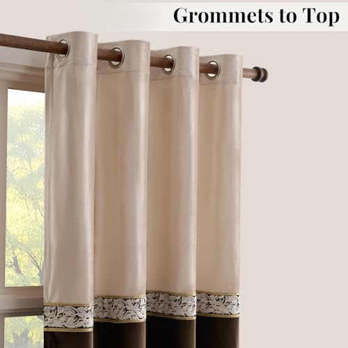 GIGIZAZA Velvet Curtains 96 Inch for Living Room 2 Panels Champagne Brown - color: Champagne+brown, size: 52"W x 96"L (Pack of 2)
