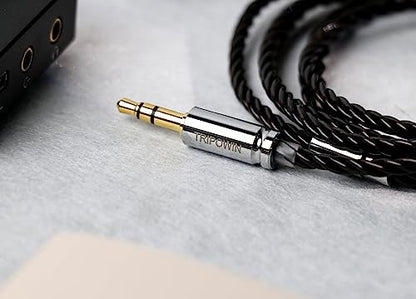 Linsoul Tripowin Mirage IEM Cable, 4N HiFi IEM Upgrade Replacement Eord | 30AWG OCC, with 3.5mm Audio Jack for in-Ear Monitor Audiophile Musician, Recessed 2pin - size: Recessed 2-Pin