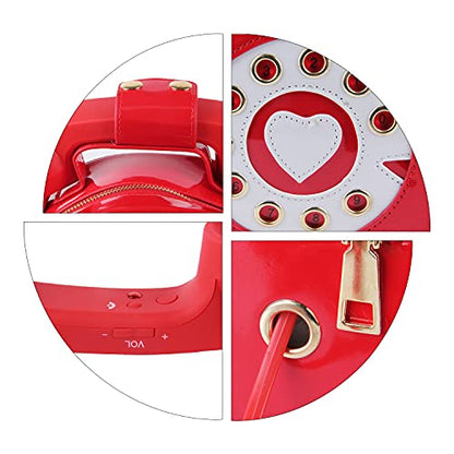 SUKUTU Telephone Shaped Purse Shoulder Crossbody Tote Bags Women Retro Phone Top-Handle Handbags for Girls - color: Red