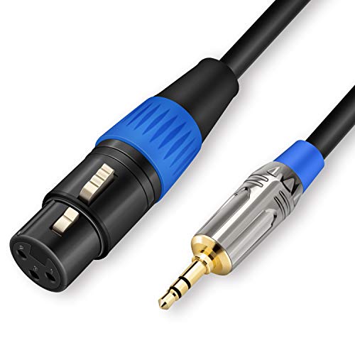 JOLGOO XLR Female to 3.5mm Cable, Unbalanced XLR Female to 1/8" Stereo Plug Microphone Cable, 3.5mm to XLR Cable for iPhone, iPod, Computer, Video Camera, and More, 6.6 Feet - size: 6.6 Feet, style: XLR Female to 3.5mm