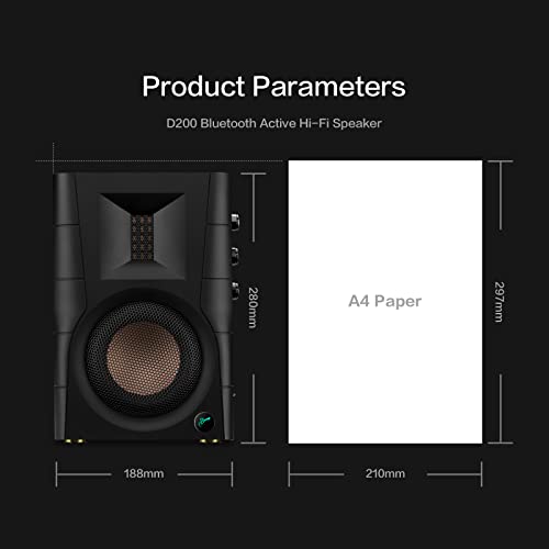 HiVi-Swans D200 Bluetooth Powered Bookshelf Speakers - Studio Monitor Speakers - Computer Speakers for TV/Turntable/PC/Monitor - 5 Inch Near Field 260w RMS - Wood Grain - style: D200