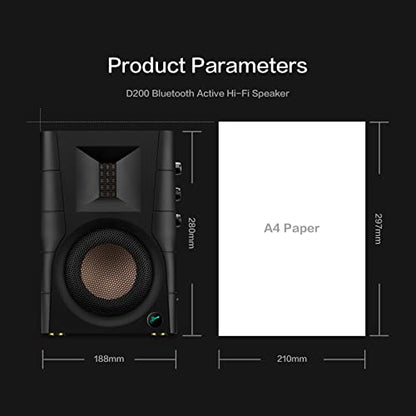 HiVi-Swans D200 Bluetooth Powered Bookshelf Speakers - Studio Monitor Speakers - Computer Speakers for TV/Turntable/PC/Monitor - 5 Inch Near Field 260w RMS - Wood Grain - style: D200