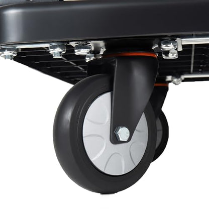 660 lb Folding Platform Truck Cart with 5" Silent TPR Wheels, Heavy Duty Flatbed Push Cart Dolly, Foldable Moving Utility Cart for Warehouse Garage Office Home, Black - color: 660 Lb - 35.8" X 24"
